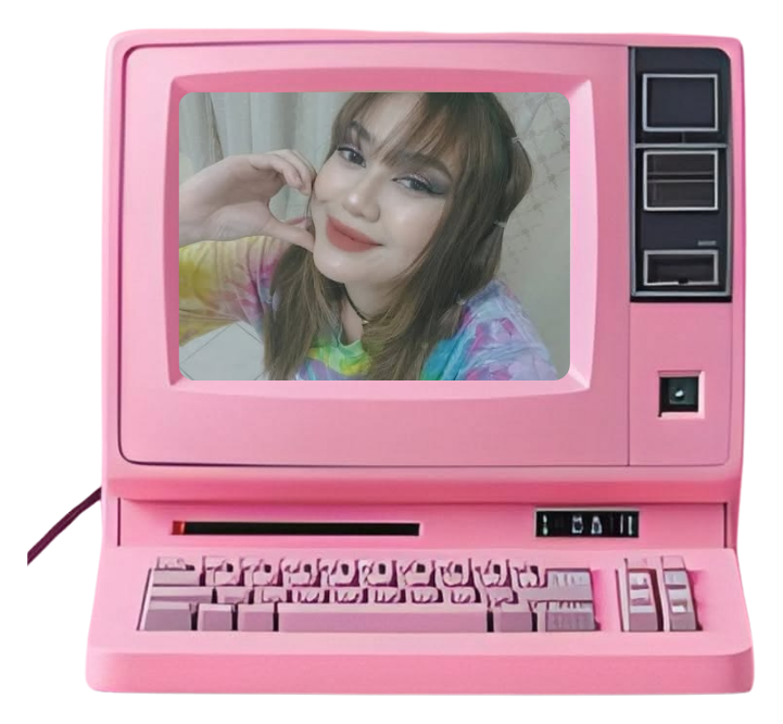 Pink retro computer