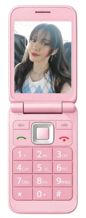Pink flip phone